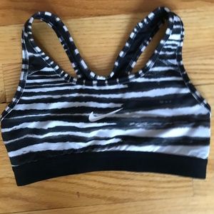 Nike Dri Fit Women's Sports Bra Black/White Sz XS